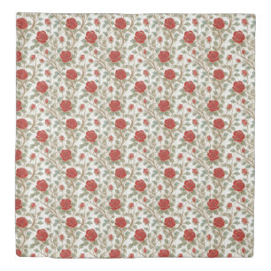 Vintage Red Rose Duvet Cover