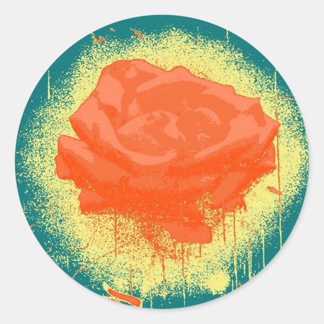 Vintage Red Rose Fine Art Classic Round Sticker (Front)