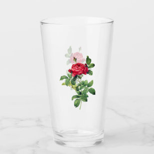 Vintage Red Rose Glass