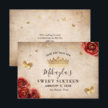Vintage Red Rose Gold Parchment Elegant Save The Date<br><div class="desc">Searching for elegant save the date ideas for a red and gold party theme? These beautiful, easy DIY template save the date invitations make it simple for you to create your own vintage fairytale princess themed stationery. The pretty botanical floral watercolor artwork by Raphaela Wilson depicts dark red roses accented...</div>
