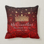 Vintage Red Rose Gold Quinceanera Mis Quince Anos Throw Pillow<br><div class="desc">Looking for glamorous quinceanera pillow ideas or a complete set to match your party theme? Create your own custom personalized quinceanera pillows on this easy elegant DIY template that you can add optionally add your Mis Quince Anos photo to. The beautiful floral design illustrated by the artist Raphaela Wilson ties...</div>