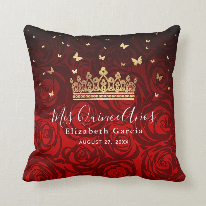 Decorated Quinceanera Pillow for Crown Sweet 16 Quince Wedding