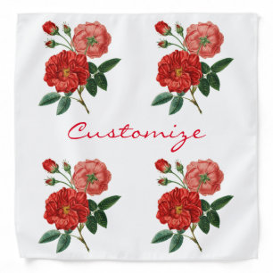 Vintage Red Rose Illustration Thunder_Cove Bandana