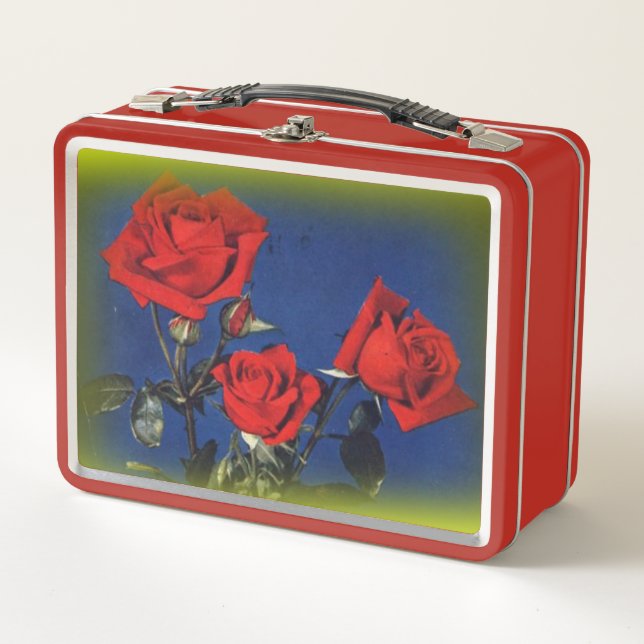 Vintage Red Rose Lunchbox (Front)