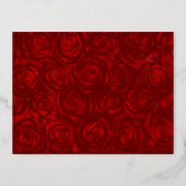Vintage Red Rose Parchment Thank You Real Foil Invitation Postcard (Back)