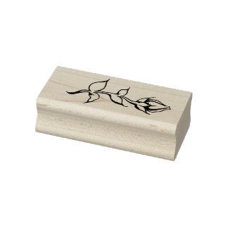 Vintage Red Rose Rubber Stamp