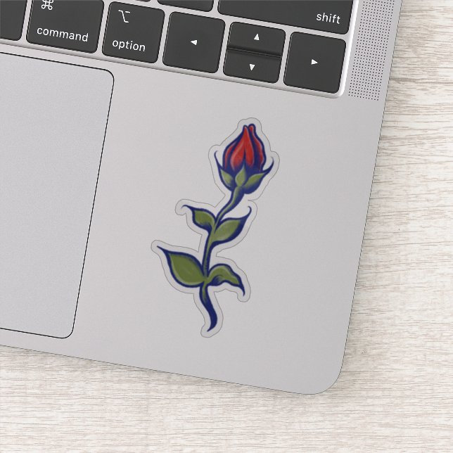 Vintage Red Rose Sticker (Detail)