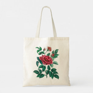 Vintage Red Rose Tote Bag