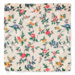 Vintage red roses blue floral pattern bandana
