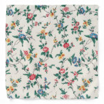 Vintage red roses blue floral pattern bandana