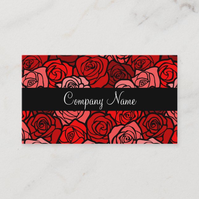 Vintage red roses Business Card (Front)