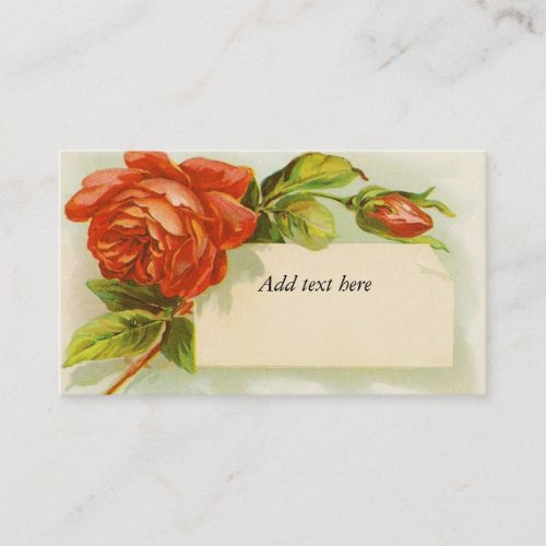 Vintage Red Roses Calling Card