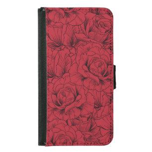 Vintage Red Roses Elegance Samsung Galaxy S5 Wallet Case