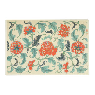Vintage Red roses floral art pattern Placemat