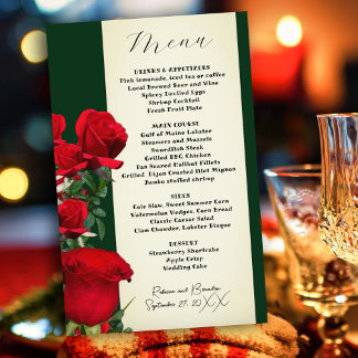 Vintage Red Roses Menu Template