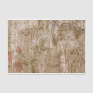 Vintage Red Roses on a Rustic Background Tissue Paper