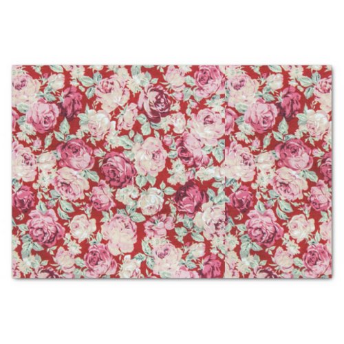 vintage red rosesvictorianfloralromanticgirly tissue paper