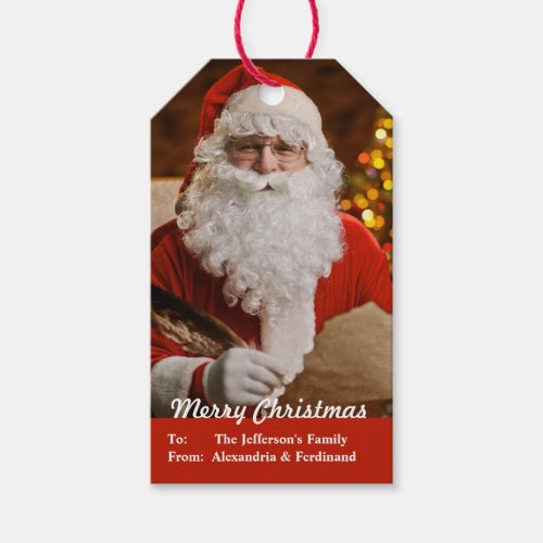 Vintage Red Santa Claus Merry Christmas Gift Tags
