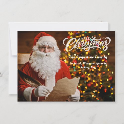 Vintage Red Santa Claus Merry Christmas Holiday Card