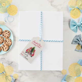 Vintage Red Santa Truck with Gifts Gift Tags