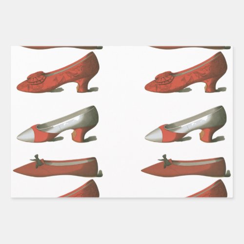 Vintage Red Shoes Wrapping Paper Sheets