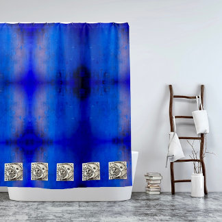 Vintage Red & Silver Milagro Heart With Butterfly Shower Curtain