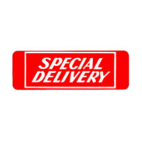 Vintage Red Special Delivery Mailing Sticker Label
