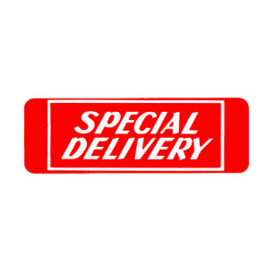 Vintage Red Special Delivery Mailing Sticker Label