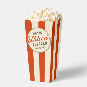 Vintage Red Special Event Movie Night Popcorn Favor Boxes