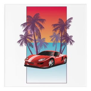 Vintage Red Sports car Acrylic Print