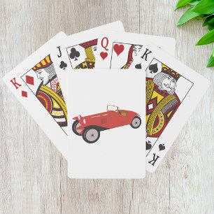 Vintage Red Sports Car Classic Open-Top Roadster Poker Cards