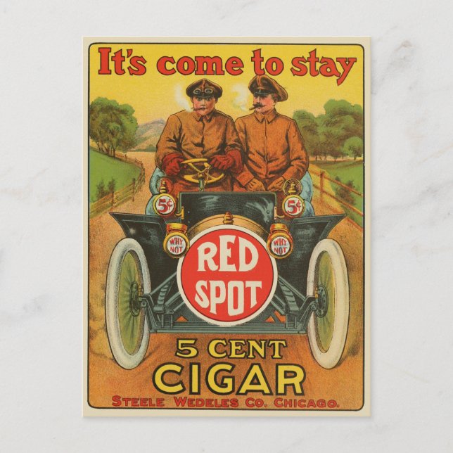 Vintage Red Spot Cigar Ad Postcard (Front)