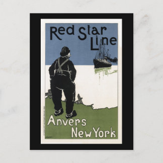 Vintage Red Star Line Travel Postcard
