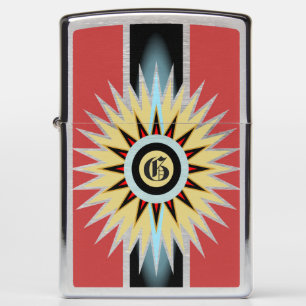 Vintage Red Starburst Zippo Lighter