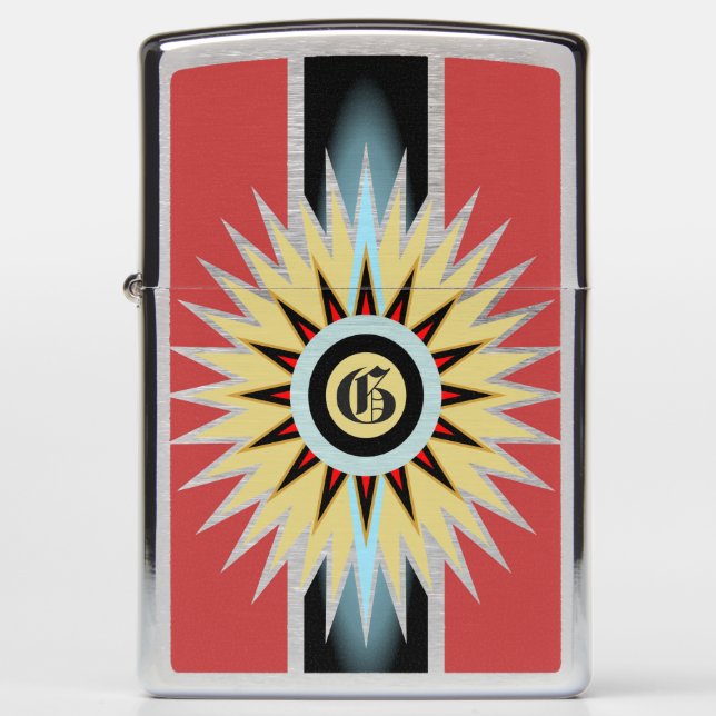 Vintage Red Starburst Zippo Lighter (Front)