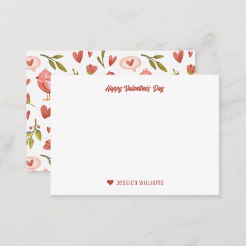 Vintage Red Strawberry Floral Valentines Day Note Card