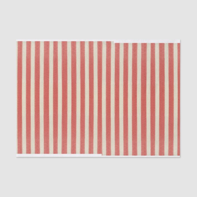 Vintage Red Striped Christmas Tissue Paper (Front)