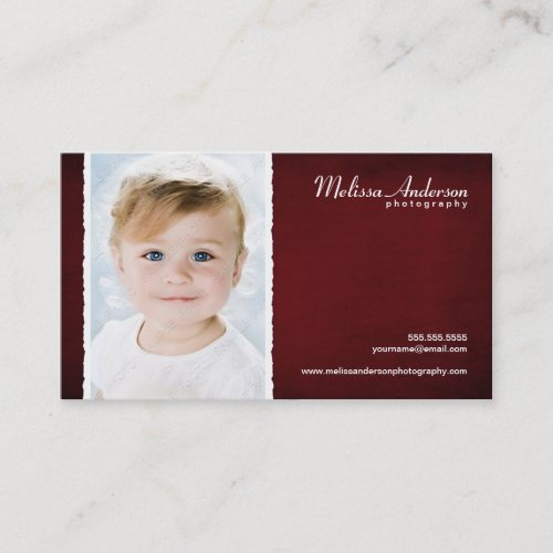 Vintage Red Studio Portrait Photographer Business Cards