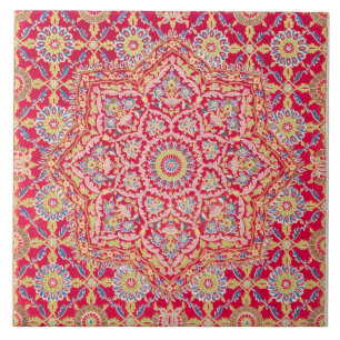 Vintage Red Sultan Ottoman Pattern Ceramic Tile