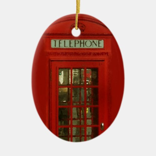 Vintage Red Telephone Box Christmas Ornament