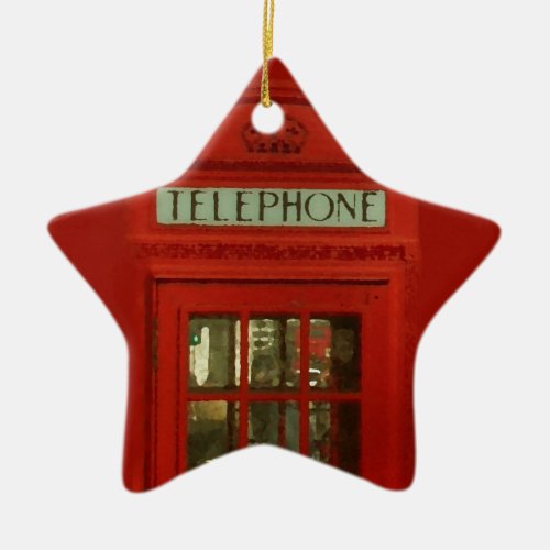 Vintage Red Telephone Box Christmas Ornament