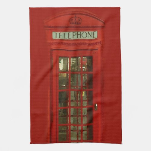 Vintage Red Telephone Box Kitchen Towel