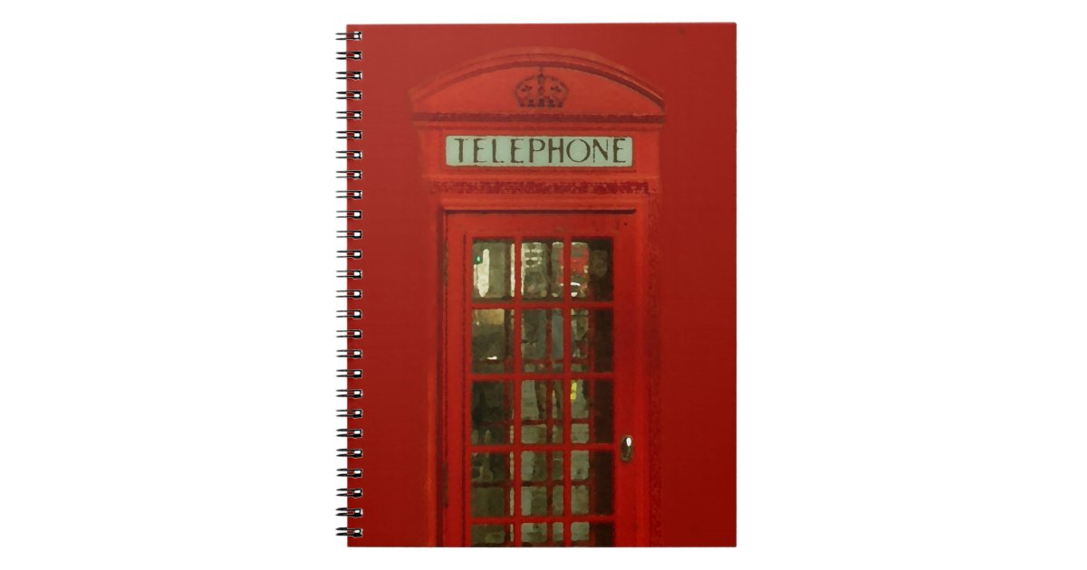 Telephone Notebook Red Vintage Red Telephone Box Notebook | Zazzle