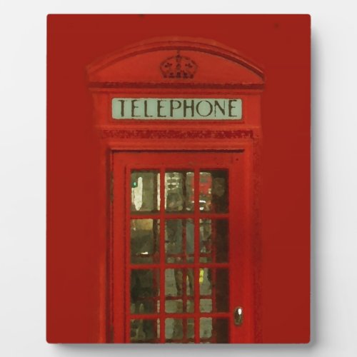 Vintage Red Telephone Box Plaque