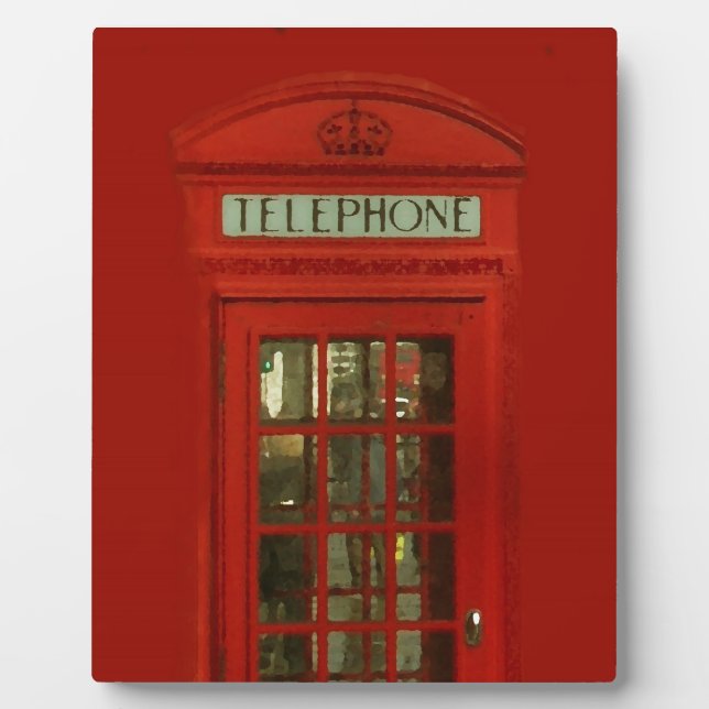Vintage Red Telephone Box Plaque (Front)