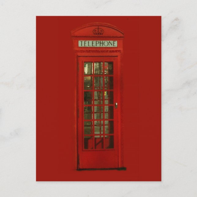 Vintage Red Telephone Box Postcard (Front)