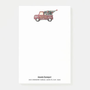 Vintage Red Toy Truck with a Christmas Tree  Post-it Notes