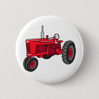 Vintage Red Tractor Button