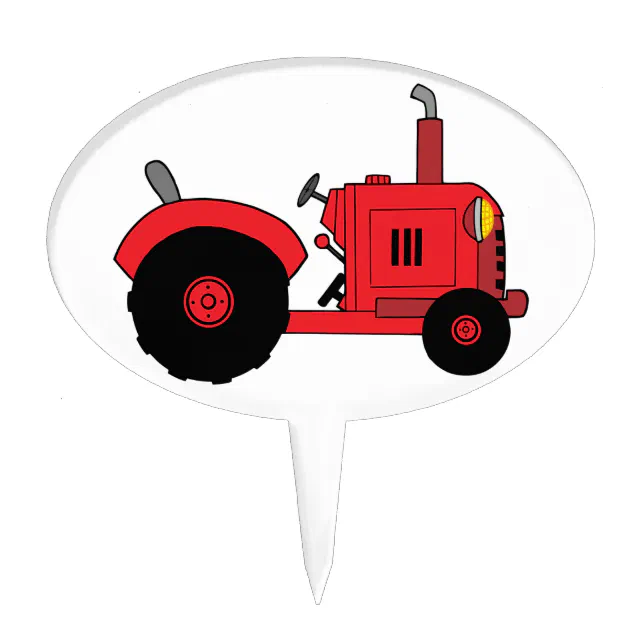 vintage red tractor clipart