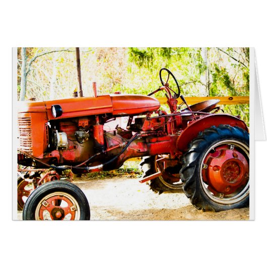 Vintage Red Tractor Cards (Front Horizontal)